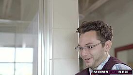 He fucks the cheating milf, then his girlfriend, cumming twice