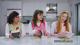 Geek chicks horny for book and dick party group blowjob hardcore nerd 4 some amateurs