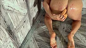 yo, check this gay bottom pig with oiled anal toys! 💪