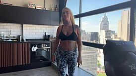 Two Trainers Fuck Blonde Gym Student's Tight Pussy Emotionally