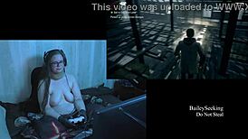 Naked playthrough of alan wake part 10 featuring a brunette bbw with big natural tits.