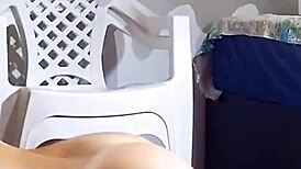 Watch me masturbate with this giant dildo in the recording room?