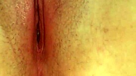 solo british whore intensely fucks her hairy cunt with a thick dildo