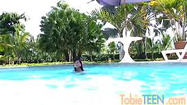 Tobie Feels Ecstatic Pleasure by the Pool