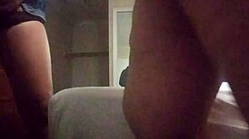 Black shemale flaunts monster cock and fucks passionately with intense moans 😍💦