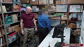 thief blows officer while bf watches 😏