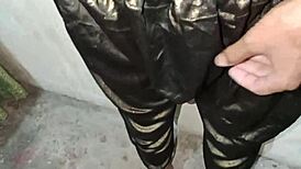 Watch this Pakistani bisexual gay boy masturbate with shining silk fabric