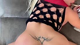 Blonde Sucks Boyfriend's Huge Cock Then Begs For Doggystyle Fuck