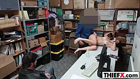 geneva king, cute teen thief, caught at work in garage, faces blowjob and big cock.