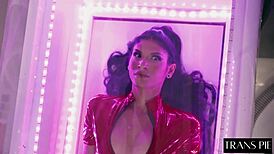 beautiful italian shemale pounds another shemale in wild lesbian action