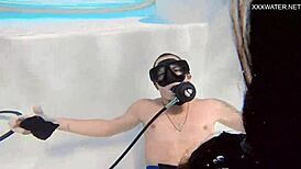 eva sasalka enjoys group underwater fun