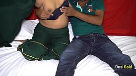 Indian bride feels intense pleasure during hard fuck at marriage party.