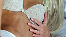 Teen uses dildo for intense orgasm solo