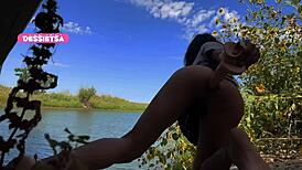 Beautiful Shemale Fucking Secretly In The Lake!