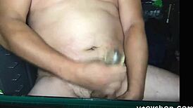 Enjoying solo fleshlight session with hot sensations