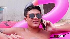 Amateur teen fucks young playboy's ass with monster cock