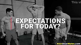 Muscular Jocks Threesome After Workout