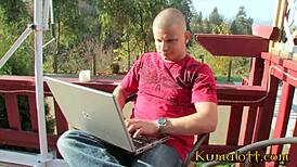 Unbelievable! Tiny Petite German Bae in Stockings Works Hard for His Cum on Kumalott!