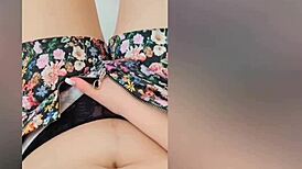 hot brunette girl bounces her huge natural boobs