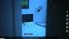 Alice and Landlady in Lesbian Bottle Game