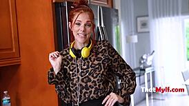 redhead teacher bosses student with cheating sex