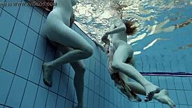 anna netrebko and lada poleshuk get wild underwater as lesbos