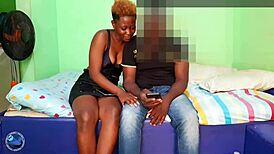 Beautiful girl rides huge black cock in living room 😍