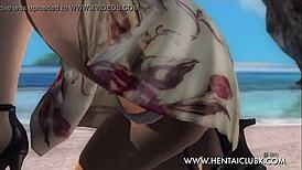 Ecchi fan service in Dead or Alive 5 Ultimate featuring sexy Christie dress