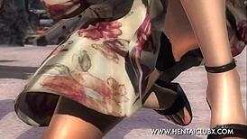 Ecchi fan service in Dead or Alive 5 Ultimate featuring sexy Christie dress