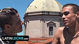 Two Latino Hunks Create Memories With Bareback Blowjobs And Deepthroats In Old Spot