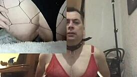 He uses two plump dildos in front of two cameras.