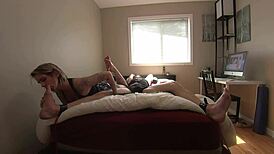 Milf Teases Bound Boyfriend's Feet and Sensitive Areas Part 1