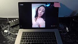 Spanish Milf Fucks Fan On Webcam!