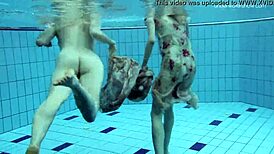 anna netrebko and lada poleshuk get wild underwater as lesbos