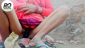 bhabhi lifts saree and fingers herself, oh my! what a wild sensation she creates!