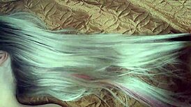 Long blonde hair excites me! I masturbate with a dick and cum on my hair!