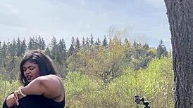 Sexy Chubby BBW Remi Getting BBC on Top of a Giant Rock, Loving Every Second 😘