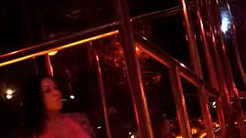 Frankie Strips Hot Stockings in Wild Retro Striptease Scene. Clothes Ripped for Raw Spying Action!