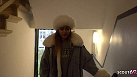 Hell yeah, German scout grabs sweet Latina Bella for rough banging in Berlin streets!