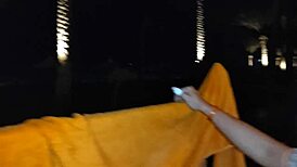 I’m so nervous givin’ a risky blowjob on Egypt hotel balcony, oops!