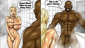 Two hot blondes in comix with big black cocks and monster cocks 😏