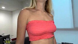 Just turned 18, Hanna gets creampie from big tits guy 😍