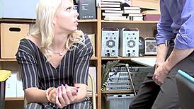 Watch the petite teen thief get fucked in the mall office.