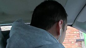 Busty Eager Chick Masturbates in Car Waiting for Action Outdoors