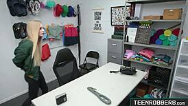 Emma starletto caught shoplifting and fucked by older guard in reality scene