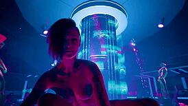 judy and johnny silverhand sneak into a hidden 3d sex scene with monster cocks and squirting