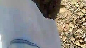 Super bold outdoor queen Mei Na picks up guy on park bench for blowjob, then standing fuck in woods with creampie 😏