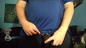 Gay Man Masturbates In Chastity Cage