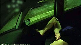 Wife in public car parking with stranger, observed by voyeur - part 1