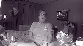 Slutty teen caught on hidden cam skipping homework for dildo play